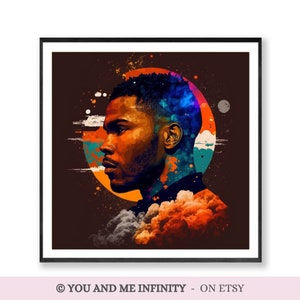 Frank Ocean, Arte Mural Imprimible, Frank Ocean Poster, Frank Ocean Gifts, Arte Pop, Arte Épico, Arte Digital, Decoración Del Hogar, Arte Original, Celebridades