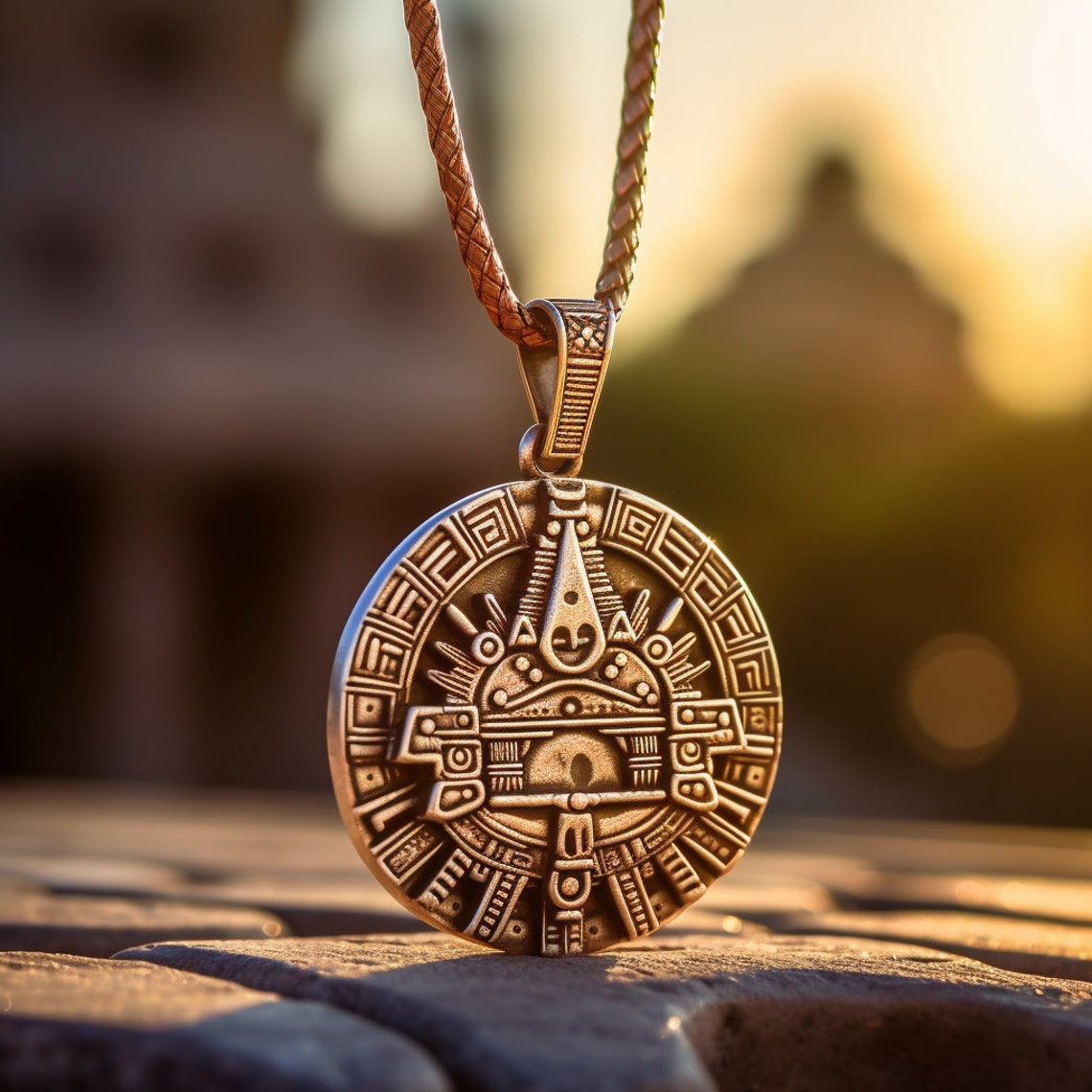 Pure Aztec Aztec Necklace, Pure Silver Aztec Necklace, Handcrafted Design, Mexican ...