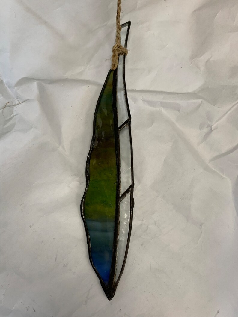 Stained Glass Feather Suncatcher Etsy