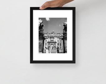 Digital Print | Travel Inspo | Prague Traveler Poster | Black and White Art | European Artwork | Cityscape Print | Architecture Print | Home