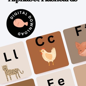 Animal ABC Cards Printable | Alphabet Cards | Animal Flashcards | Preschool printables, Homeschool material | toddler learning