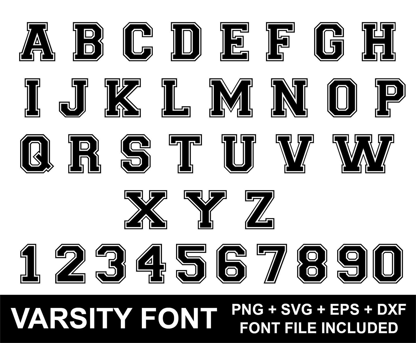Varsity Font SVG Bundle College Font Sport Font University Etsy