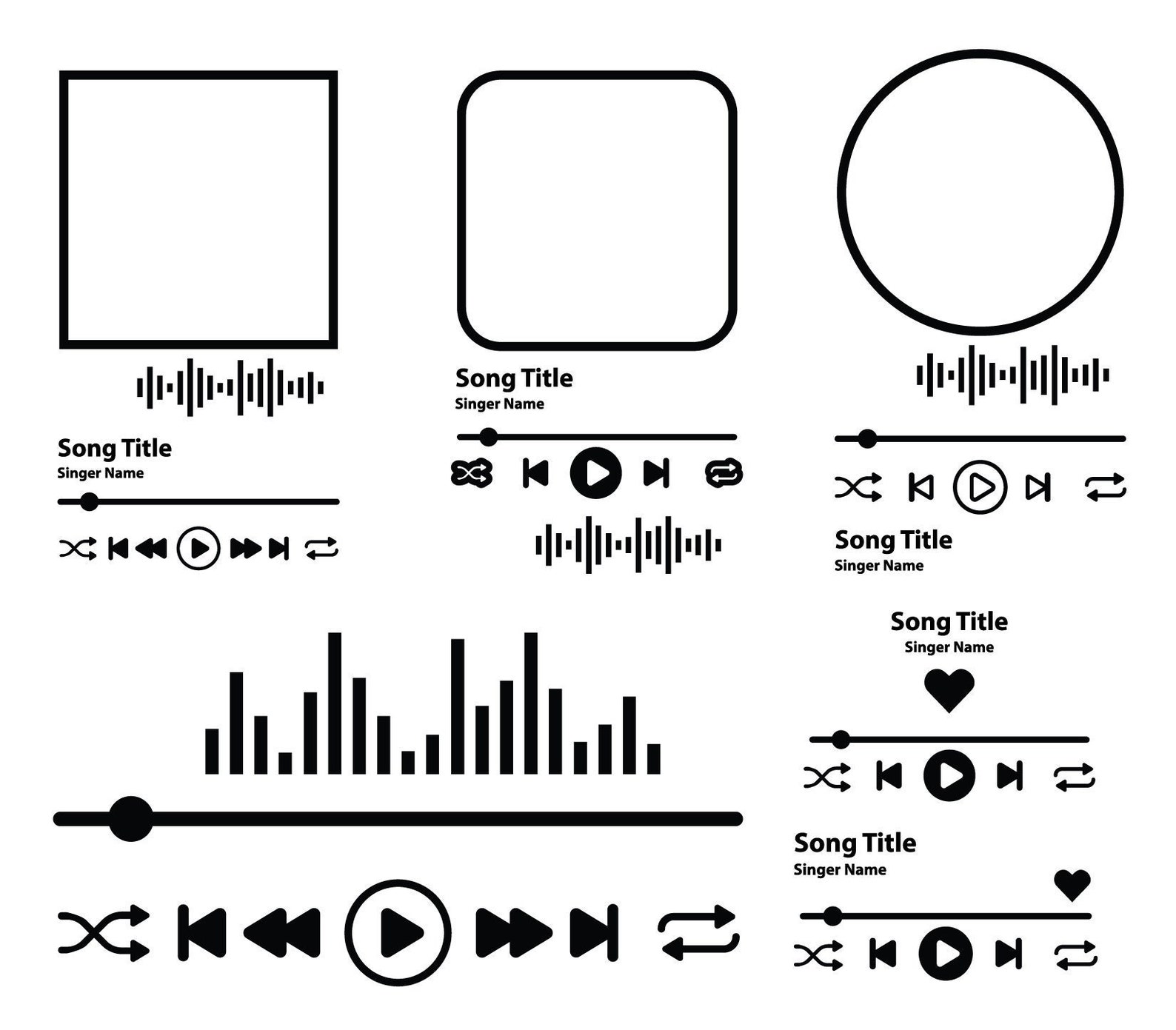 Music Player SVG Bundle Audio Control Svg Audio Button Svg Etsy