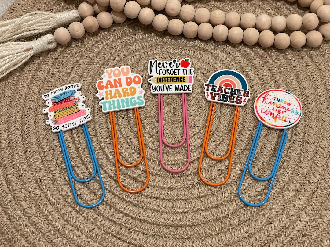 Giant Paperclip Bookmarks, Gift for Book Lovers, Jumbo Teacher