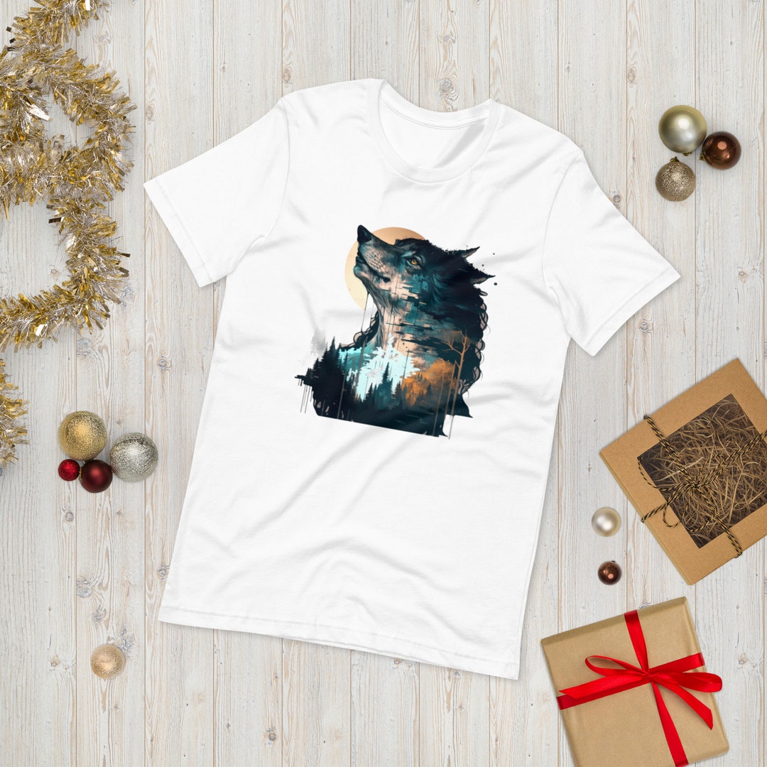 Wolf Shirt, Wolf in the Moon Mens Tshirt, Wolf Clothes, Lone Wolf Shirt ...