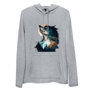 Wolf Hoodie, Wolf in the Moon Shirt, Wolf Sweatshirt, Animal Gift, Lone Wolf, Wolf Sweater, UP North, Nature Hoodie