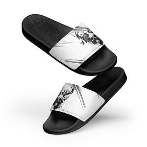 Men's Deer Skull Slides, Skeleton Flip Flops, Skull Slippers, Hunting Shoes, Skull Face Sandals, Funny Slippers, Beach Slides