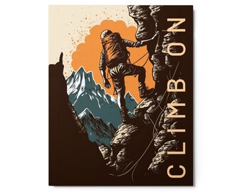 Worth the Climb Metal Print, Rock Climbing Poster, Partners in Climb Metal Wall Art, Outdoorsy Gift