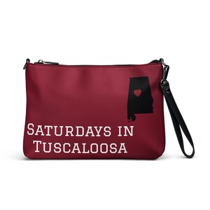 Saturdays Alabama Crossbody Bag, Tuscaloosa Women's Purse, University Shoulder Bag, Game Day Handbag
