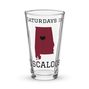 アラバマ パイント グラス、タスカルーサ ビール マグ、カレッジ フットボール パブ グラス、大学ドリンクウェア