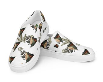Gone Camping Slip-on Canvas Shoes, Go Camping Casual Footwear, Tent Camper Womens Footwear, Nature Lover Gift