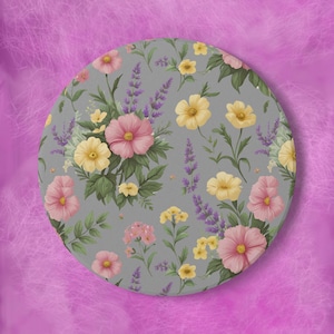 Floral Ceramic Coaster Set, Vintage Home Decor, Drink Coasters for Coffee Table, Gift for Her, Housewarming Essentials