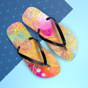 Bunte Strand Flip Flops, Sommer Schuhe, Urlaubs Sandalen, Festival Hausschuhe, Urlaubs Essentials, Boho Sommer Vibes