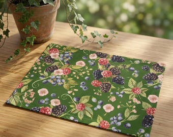 Paño de cocina con estampado de frutos del bosque / Frambuesa, mora, arándano