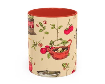 Taza de café con decoración vintage para la cocina - Taza de té retro para amantes de la comida