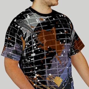 Industrial Style Unisex Tee, Mechanic Garage Grunge Dark Geometric Work Shirt Metal Design, Gift for Car Enthusiasts, Urban Fashion, Edgy