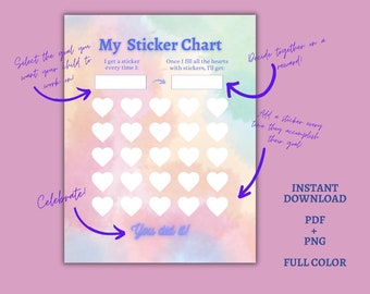 My Cotton Candy Sticker Chart | Printable Download | Chore Chart | Daily Chore Chart | Kids Reward Chart | Printable Behavior Chart