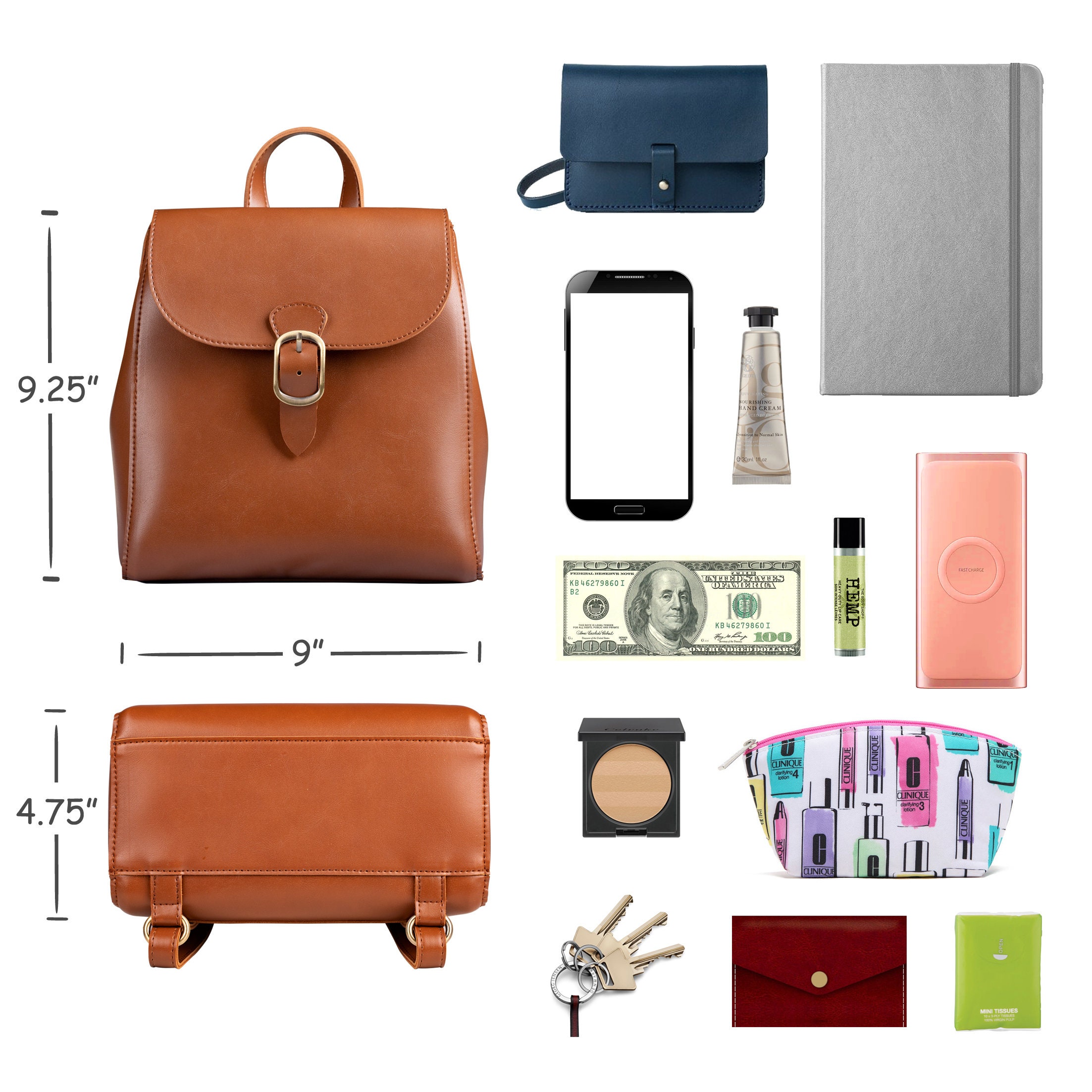 Vintage Vegan Leather Flap 3 Way Convertible Backpack for Etsy