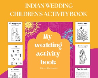 Indian Cultural Wedding | Children's Wedding Activity Book - Pink - DIGITAL PRINT