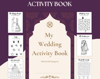 Indian Wedding | Children's Wedding Activity Book - Deep Purple - DIGITAL PRINT
