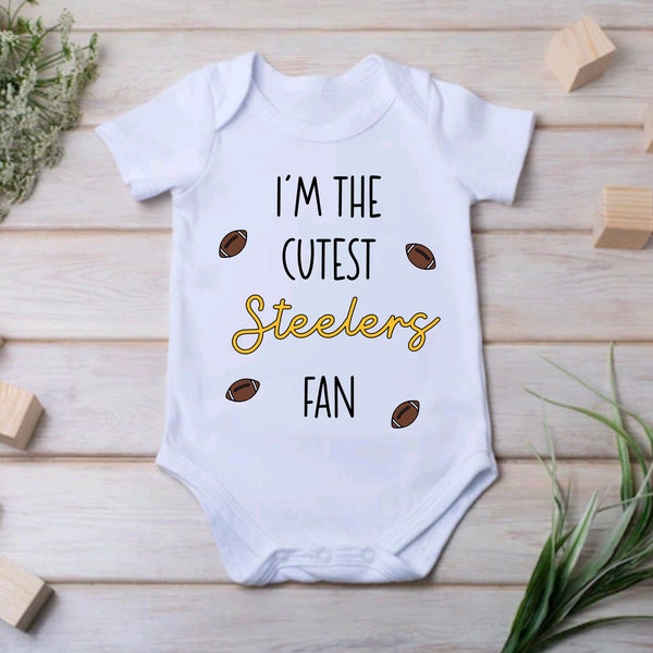 I'm the Cutest Pittsburgh Steelers Fan Unisex Baby Game day Outfit Onesie Bodysuit