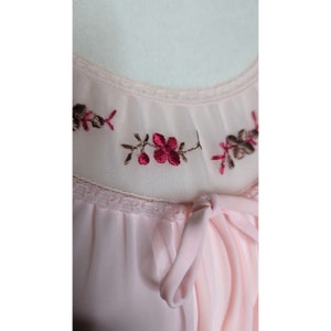 Vintage Movie Star Pink Peignoir Set Nightgown Robe Floral Ruffles Sz ...