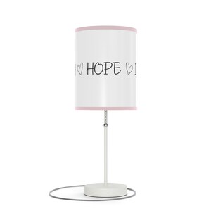Faith Hope Love Desk Lamp, Lamp on a Stand Printed with Faith Hope Love and Hearts, 1 Corinthians 13:13 Christian Lamp, Christian Gift Lamp