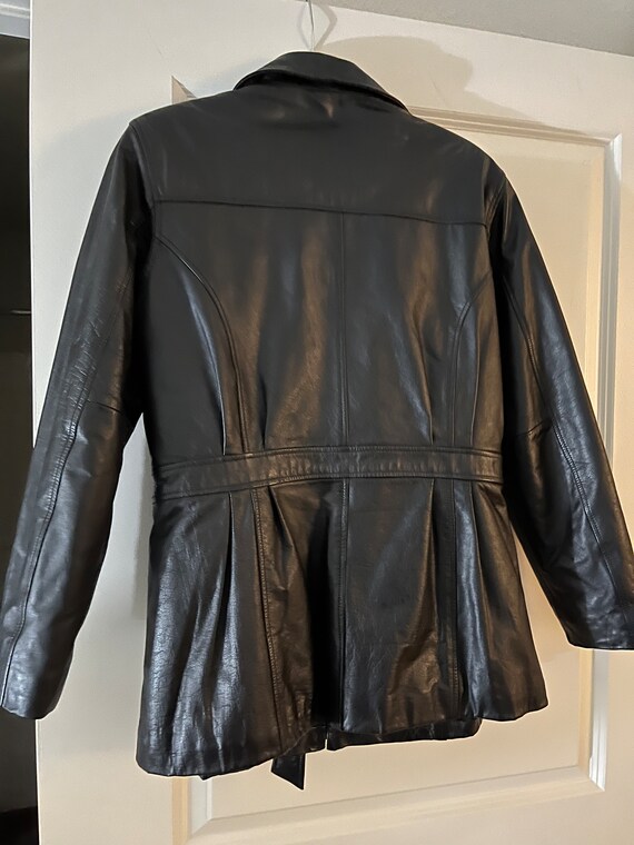 Black Leather Coat by Kathy Ireland - Gem