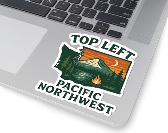 Washington State Outline Top Left Pacific Northwest Sticker