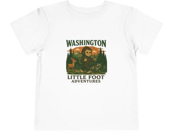 Sasquatch Hiking Toddler Tee: Pacific Northwest Kids Shirt