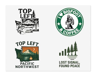 PNW Nature Sticker Pack: Outdoor Adventure Decals, Laptop Stickers