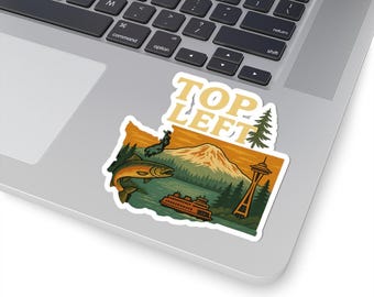 Top Left Washington State Sticker: PNW Vinyl Decal