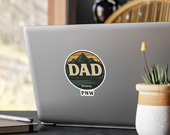 Mt Rainier Sunset Decal: PNW Dad Outdoor Adventure Sticker