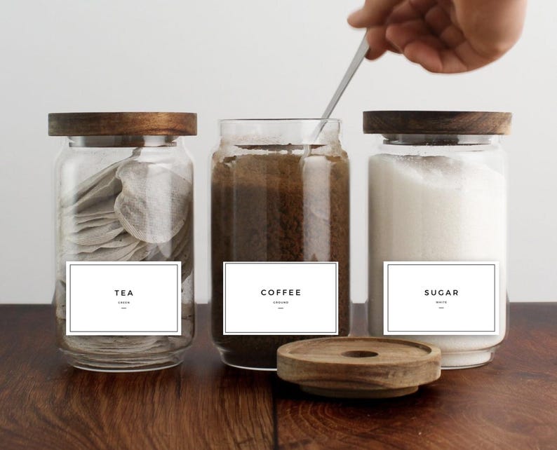 Printable Kitchen Labels, Pantry Label Template, Modern Minimalist ...