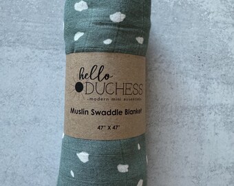 Cloud Spot Muslin Swaddle Blanket | Cotton Bamboo Baby Blanket