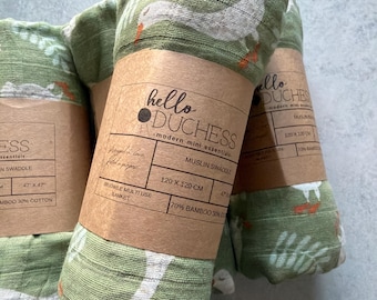 Geese Muslin Swaddle | Gender-Neutral Baby Blanket | Soft + Breathable | Hello Duchess