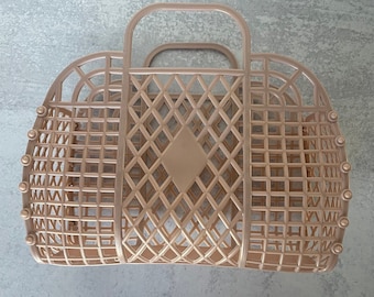 Retro Jelly Tote Bag: PVC Plastic Summer Purse