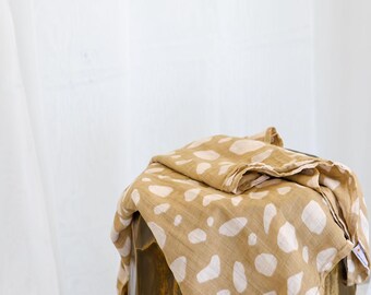 Animal Print Muslin Swaddle Blanke