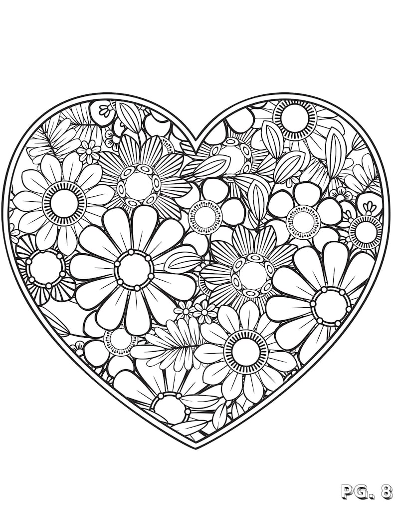 Valentine #39 s Day Coloring Pages Mandala Hearts Printable PDF