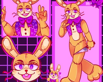 Impressão de pôster de Cinco Noites no Freddy&#39;s Glitchtrap