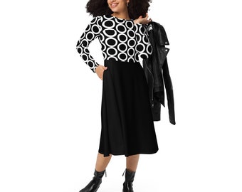 Jackie Long sleeve midi dress