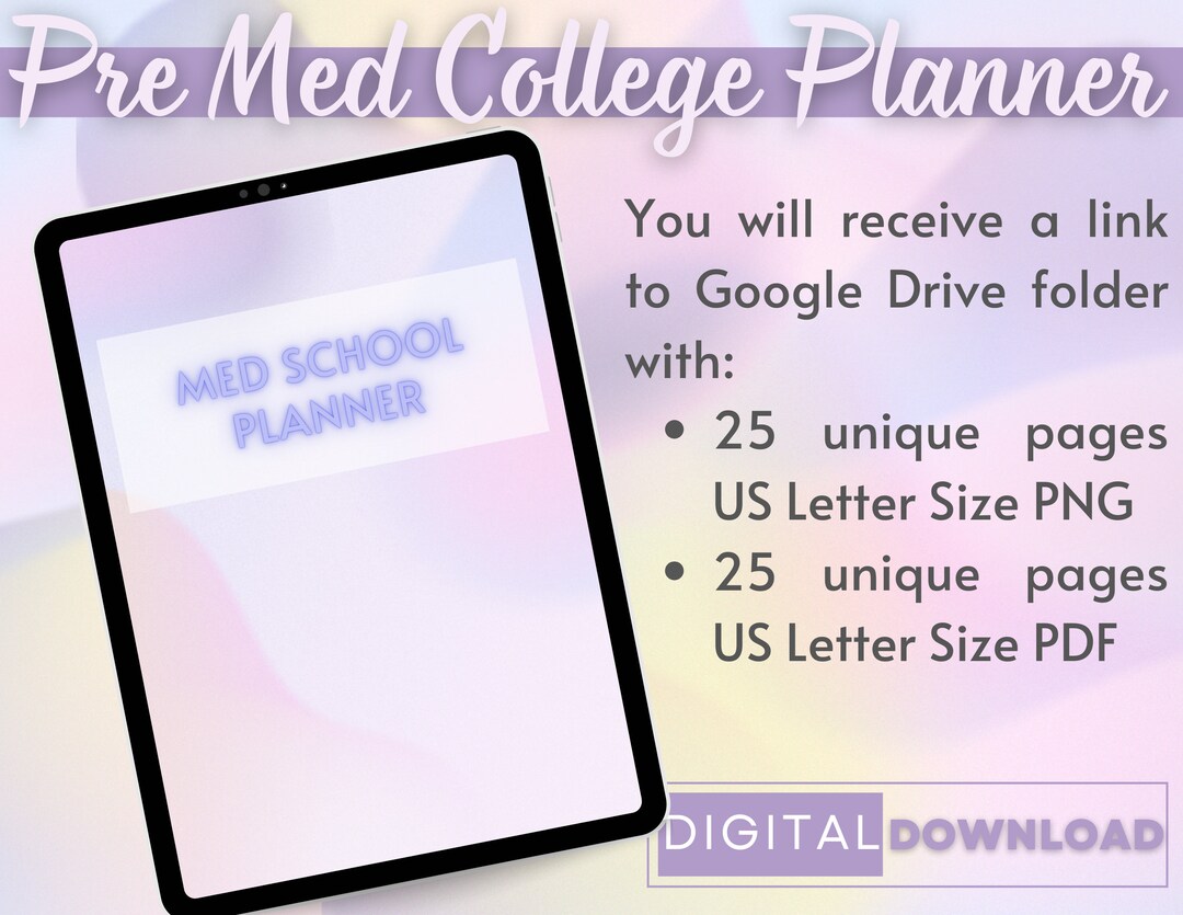 Digital and or Printable Medical School Planner Class Notes Etsy