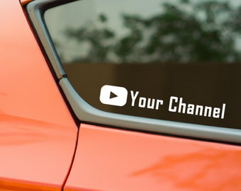 Calcomanía de vinilo personalizada para canal de YouTube: calcomanía de tamaño personalizado