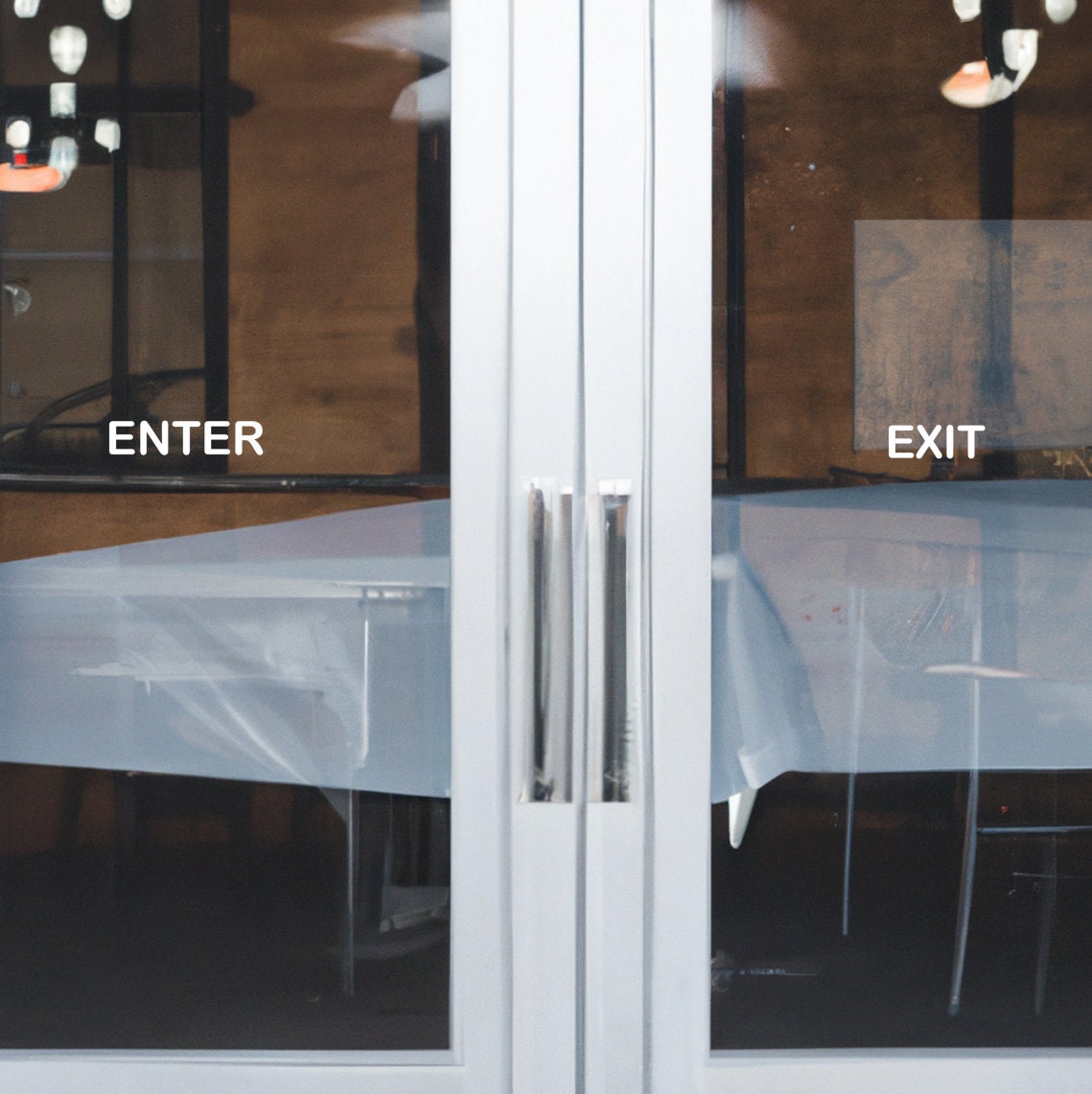 Business Door Enter/exit Text Vinyl - Selectable Font/size Options - Etsy