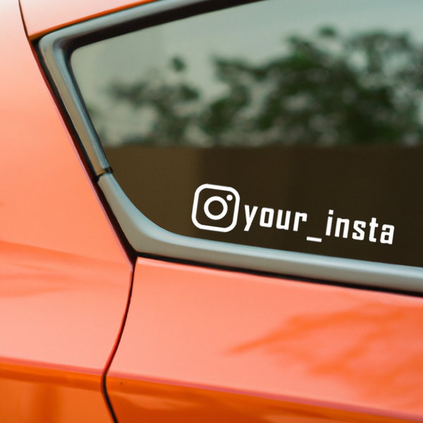 Customized Instagram Handle Vinyl Decal -- Custom Size Car Decal Sticker