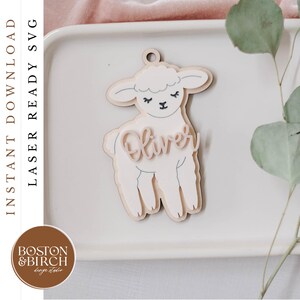 vintage agneau panier de Pâques tag SVG | Étiquette SVG oeuf de Pâques | Étiquette pour panier de Pâques | en acrylique pour panier de Pâques pour enfants | Étiquette d'agneau personnalisée SVG