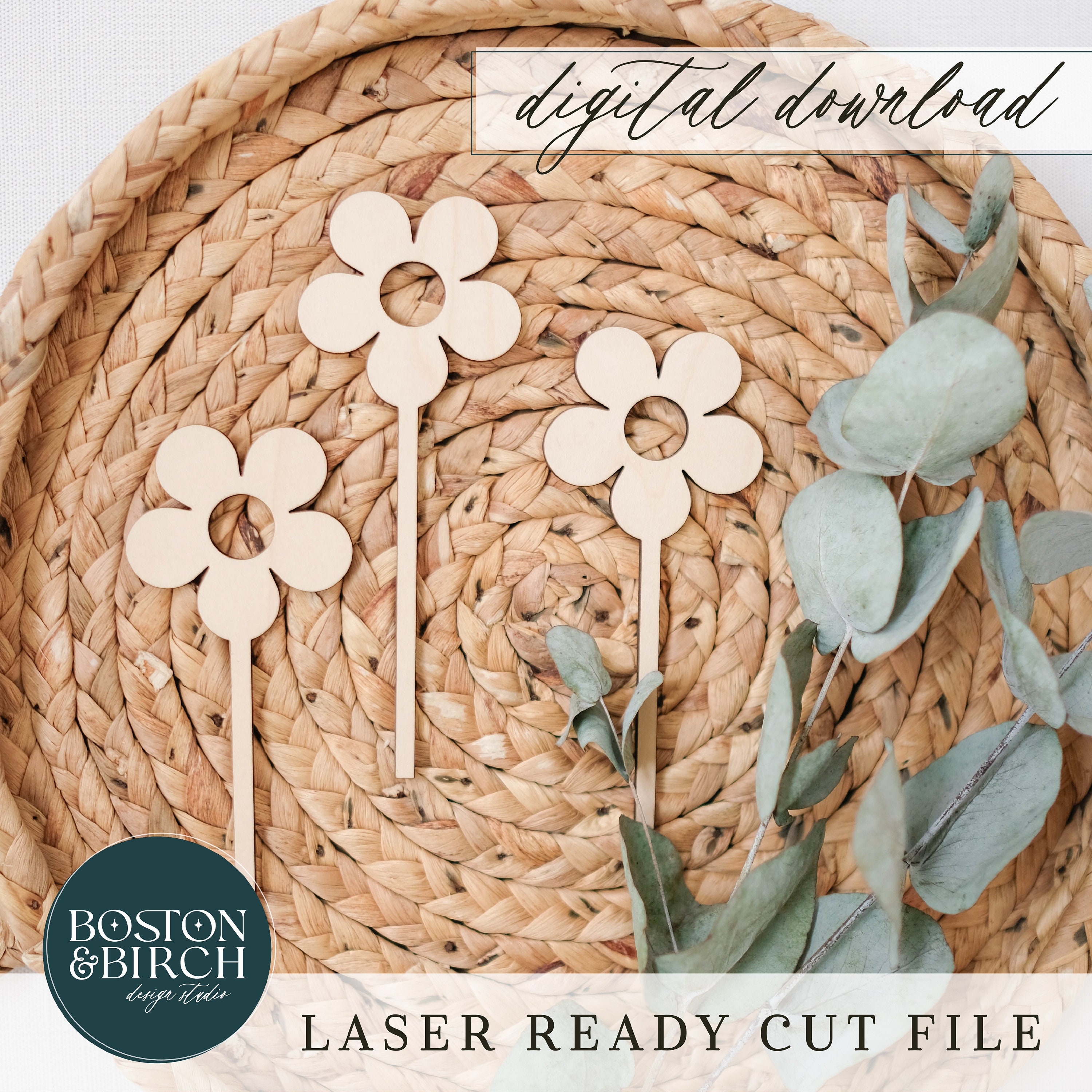 Boho Daisy Cake Topper Bundle – Laser Cut SVG Files (digital Download ...