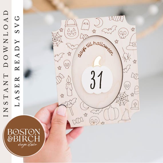 Halloween Countdown Sign SVG, Laser Cut File (Digital Download)