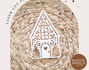 Gingerbread House Ornament SVG File, Acrylic Christmas Decoration (Digital Download)