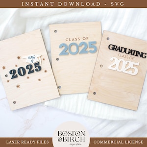 3 afstuderen Card Keeper Class of 2025 Memory Book gepersonaliseerde senior cadeau afstuderen aandenken afstuderen kaart organisator senior cadeau idee